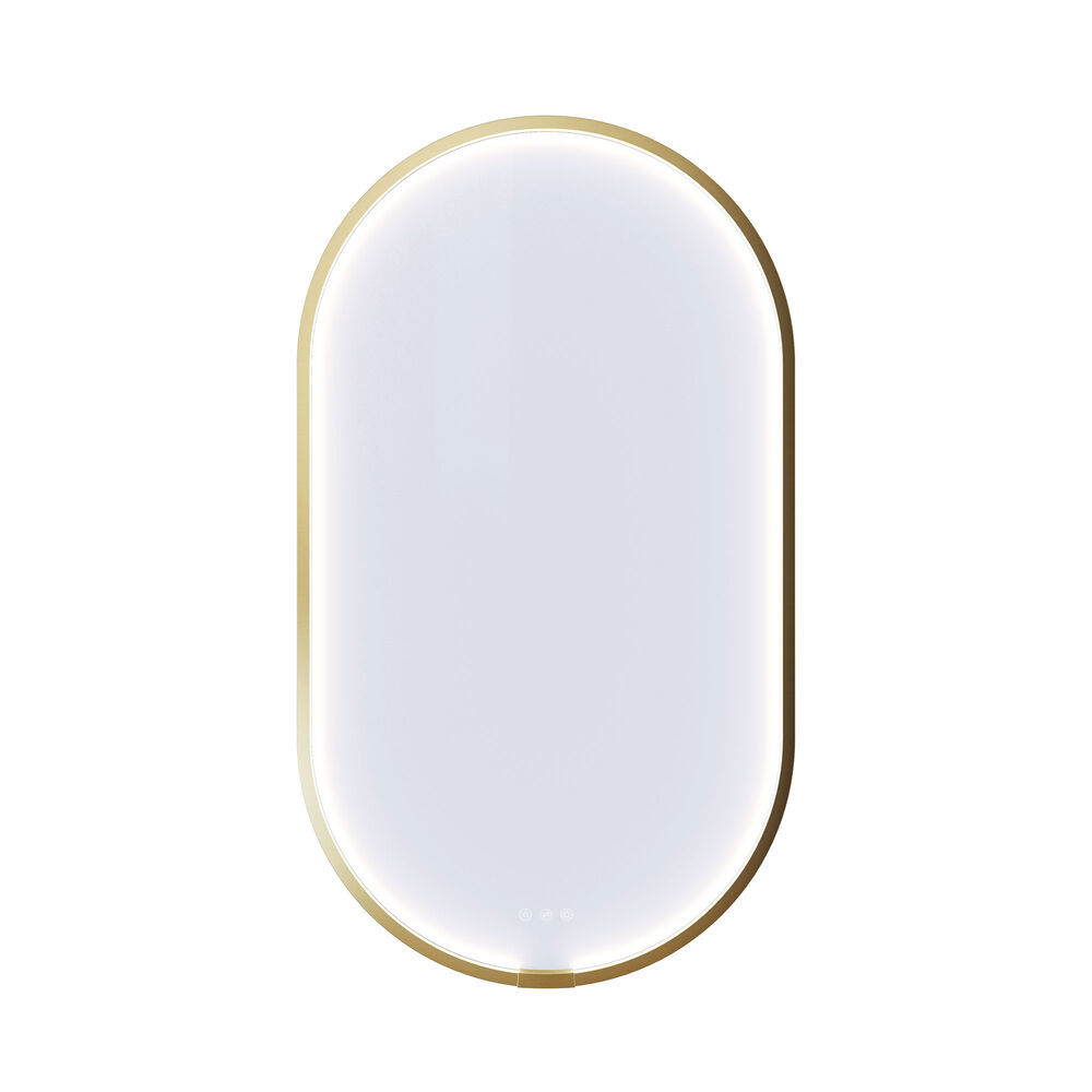 Großes Vintage-Badezimmer mit terrakottafarbenem Waschtisch, Aufsatzwaschbecken, ovalem Spiegel mit Messingrand, rosa und grauen Fliesen, romantisch und feminin