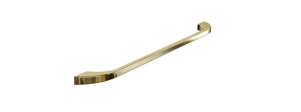 Großes und romantisches Badezimmer mit rundem Spiegel mit Goldverzierung