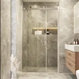 Inspiration für ein Badezimmer mit einer Duschabtrennung mit Schiebetüren für einen eleganten und luxuriösen Look in Ihrem Badezimmer