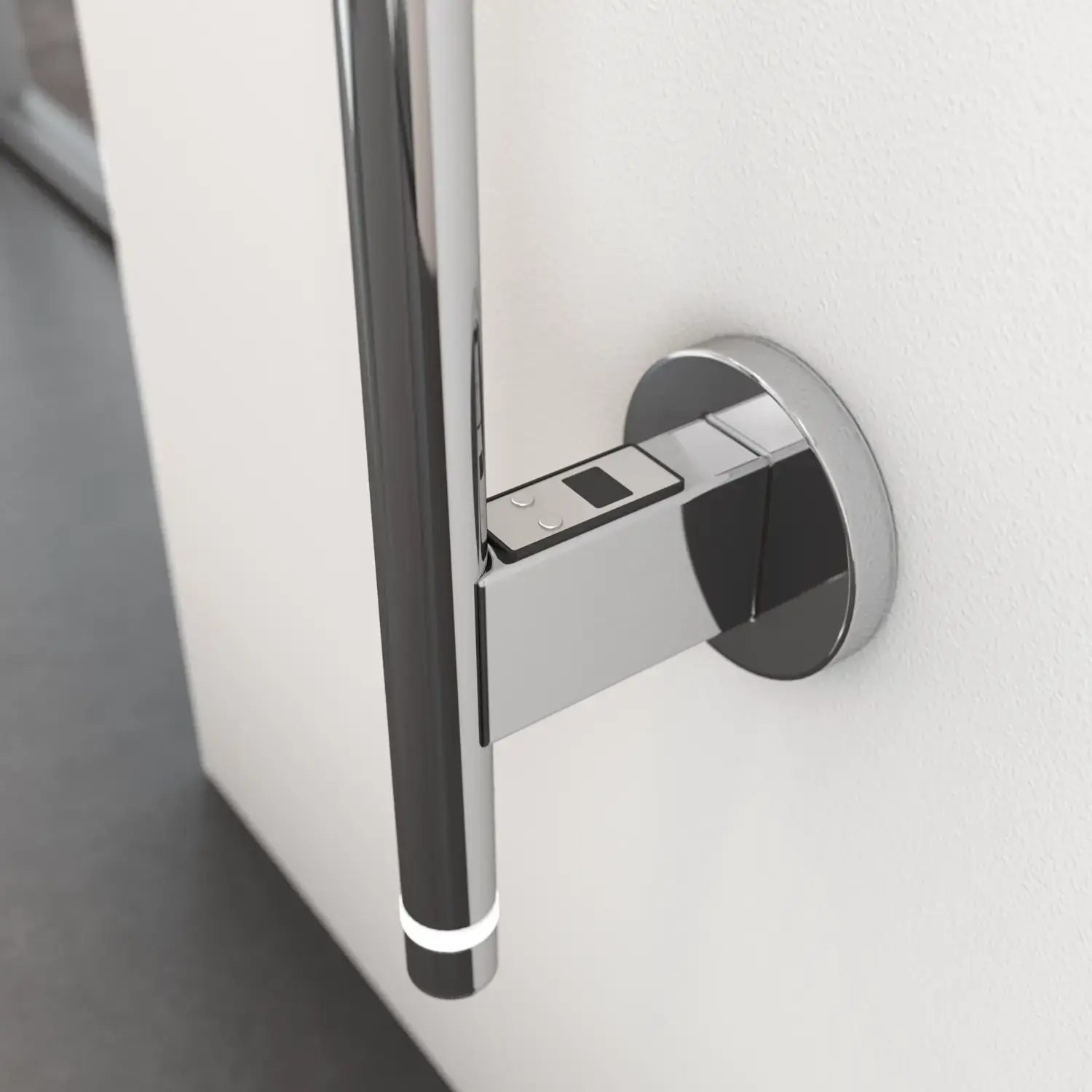 Badezimmerinspiration mit elektrischem Handtuchwärmer, der Ihre Handtücher angenehm warm hält und das Badezimmererlebnis exklusiv macht.