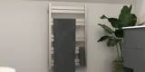 Badezimmer mit schrägen Wänden Inspiration mit stilvollem elektrischem Handtuchwärmer, der nicht nur ein ästhetisches Element ins Badezimmer bringt, sondern auch die Handtücher angenehm warm hält.