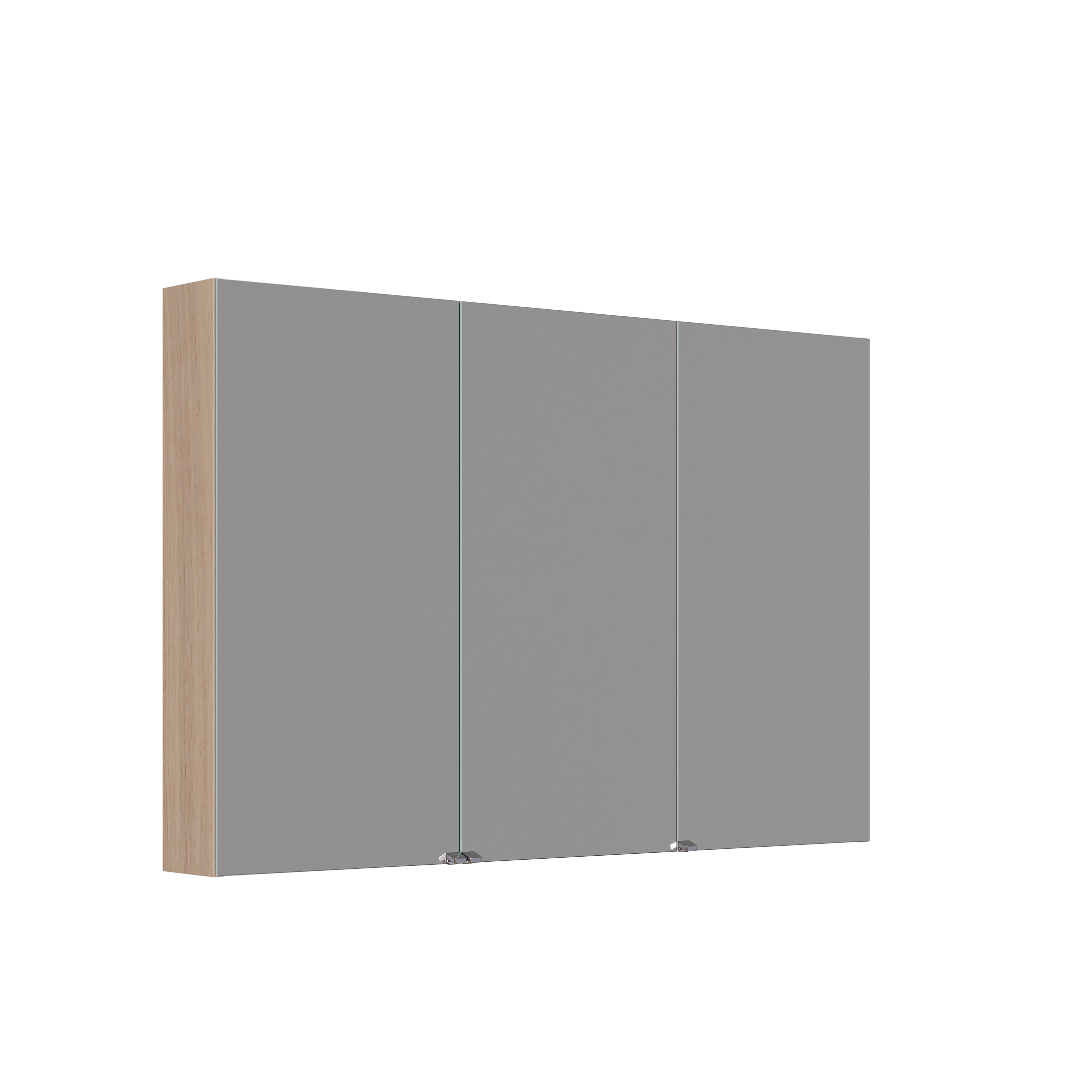 Badezimmerinspiration mit hellen Eichenmöbeln mit Lamellen, elegantem Doppelwaschbecken, schönem Spiegelschrank mit Licht, Fischgrätboden und weißer Marmorwand für ein klassisches, helles Aussehen.